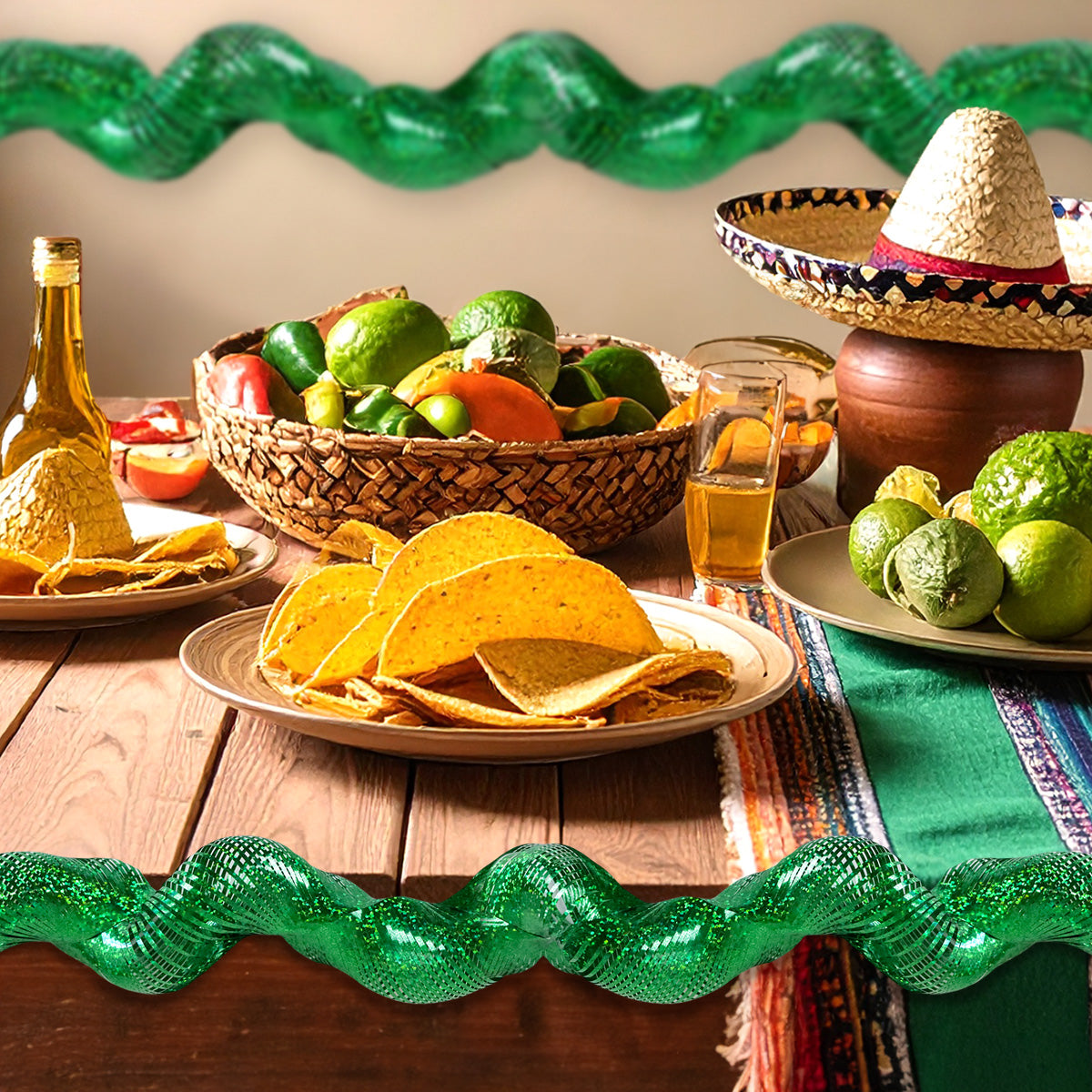 Tira en Espiral Decorativa, Color Verde, 4 m