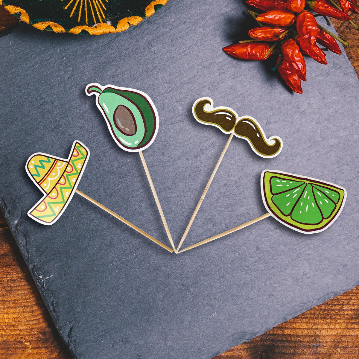 Palitos Botaneros, Diseño de Fiestas Patrias, 4 pzas