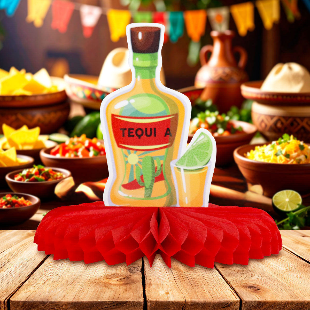Tequila, Centro de Mesa con Diseño de Fiestas Patrias