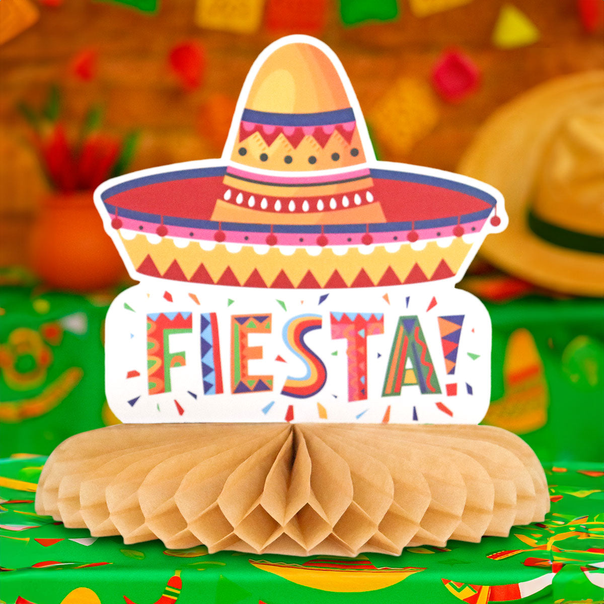 Sombrero, Centro de Mesa con Diseño de Fiestas Patrias
