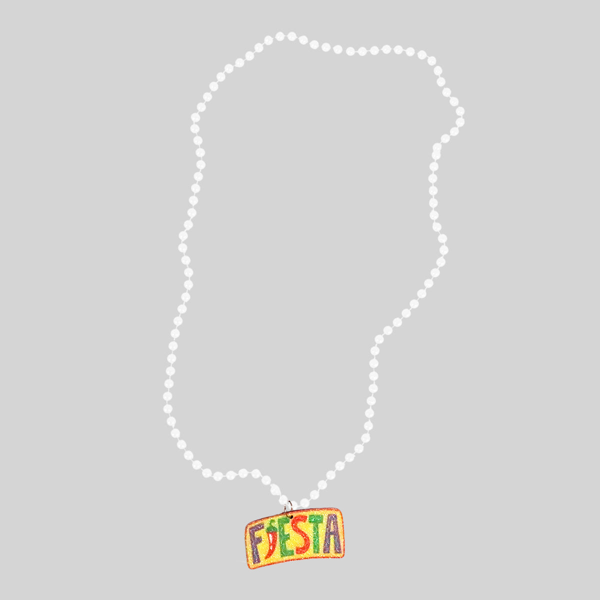 Collar con Decoración "Fiesta", Color Blanco