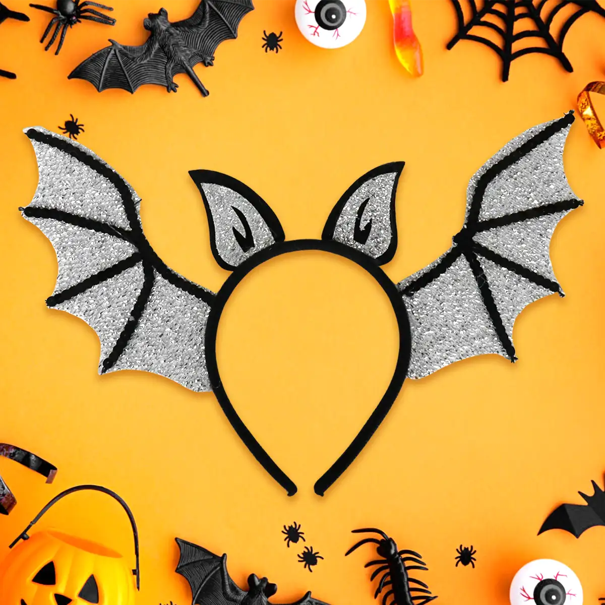 Diadema de Murciélago, Halloween, Color Plata