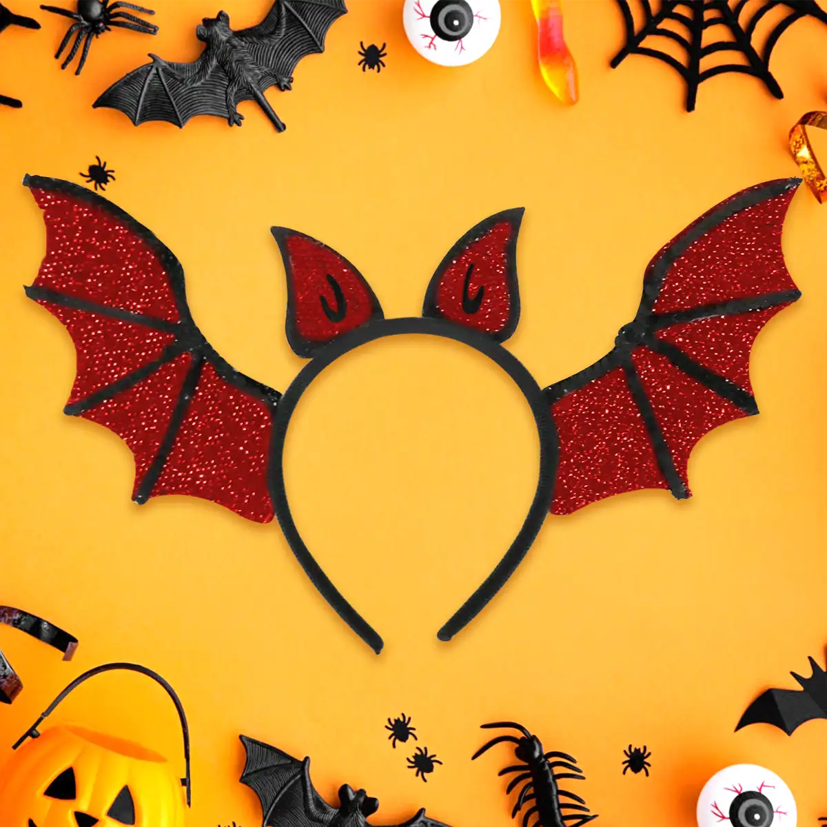 Diadema de Murciélago, Halloween, Color Rojo