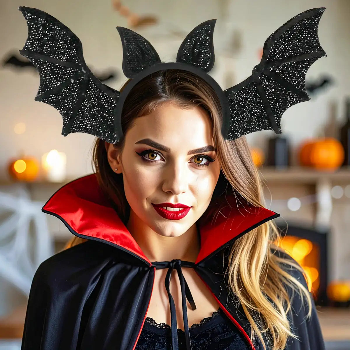 Diadema de Murciélago, Halloween, Color Negro