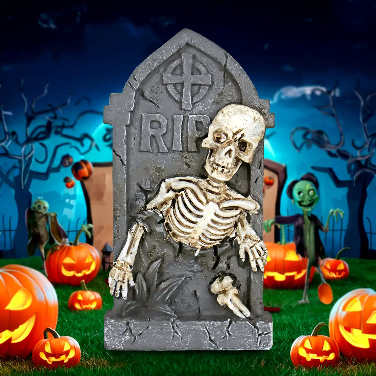 Esqueleto, Lápida, Adorno de Cerámica