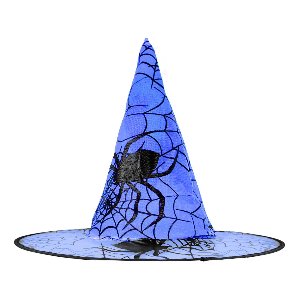 Sombrero de Bruja, Disfraz, Diseño Telaraña, Color Azul