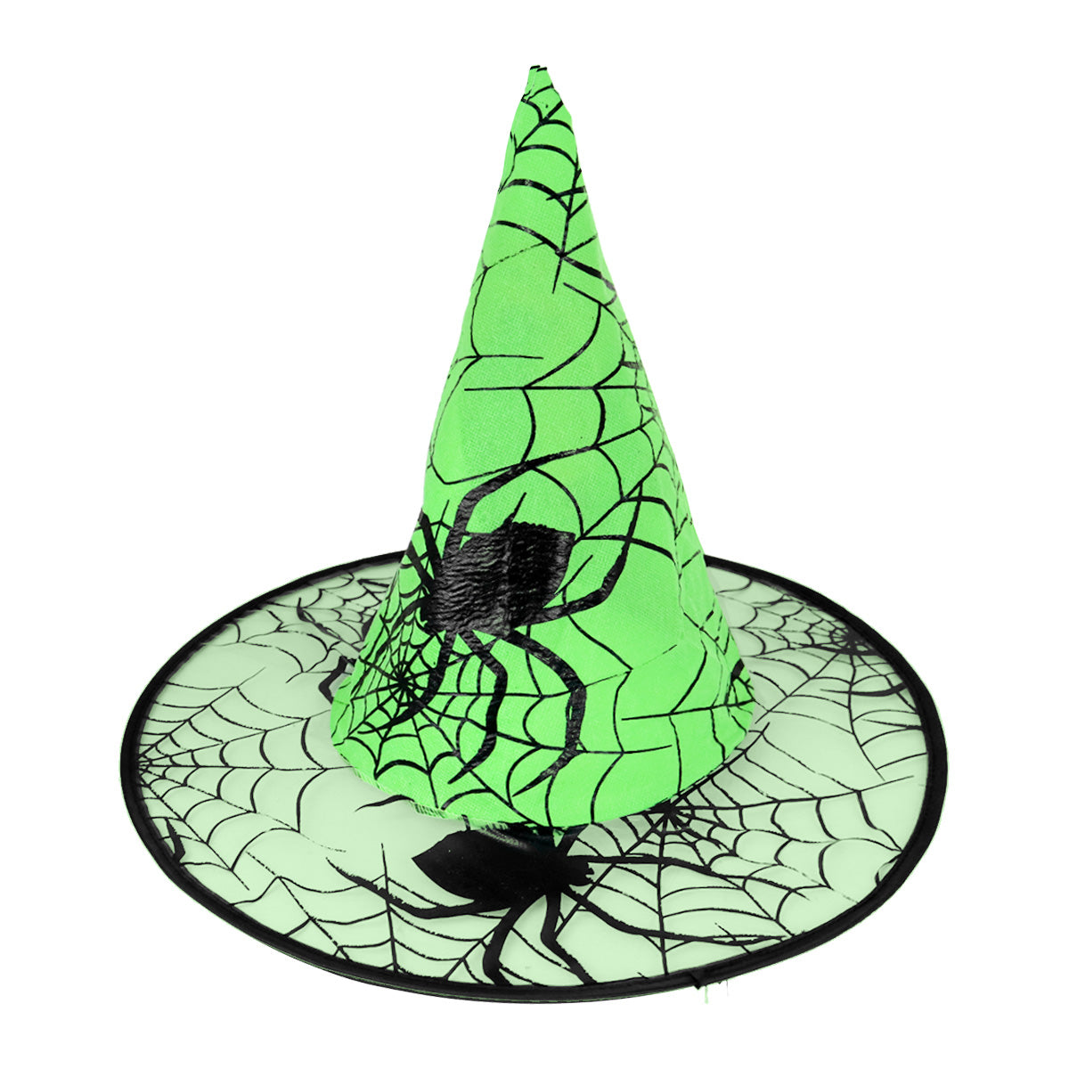 Sombrero de Bruja, Disfraz, Diseño Telaraña, Color Fosforescente
