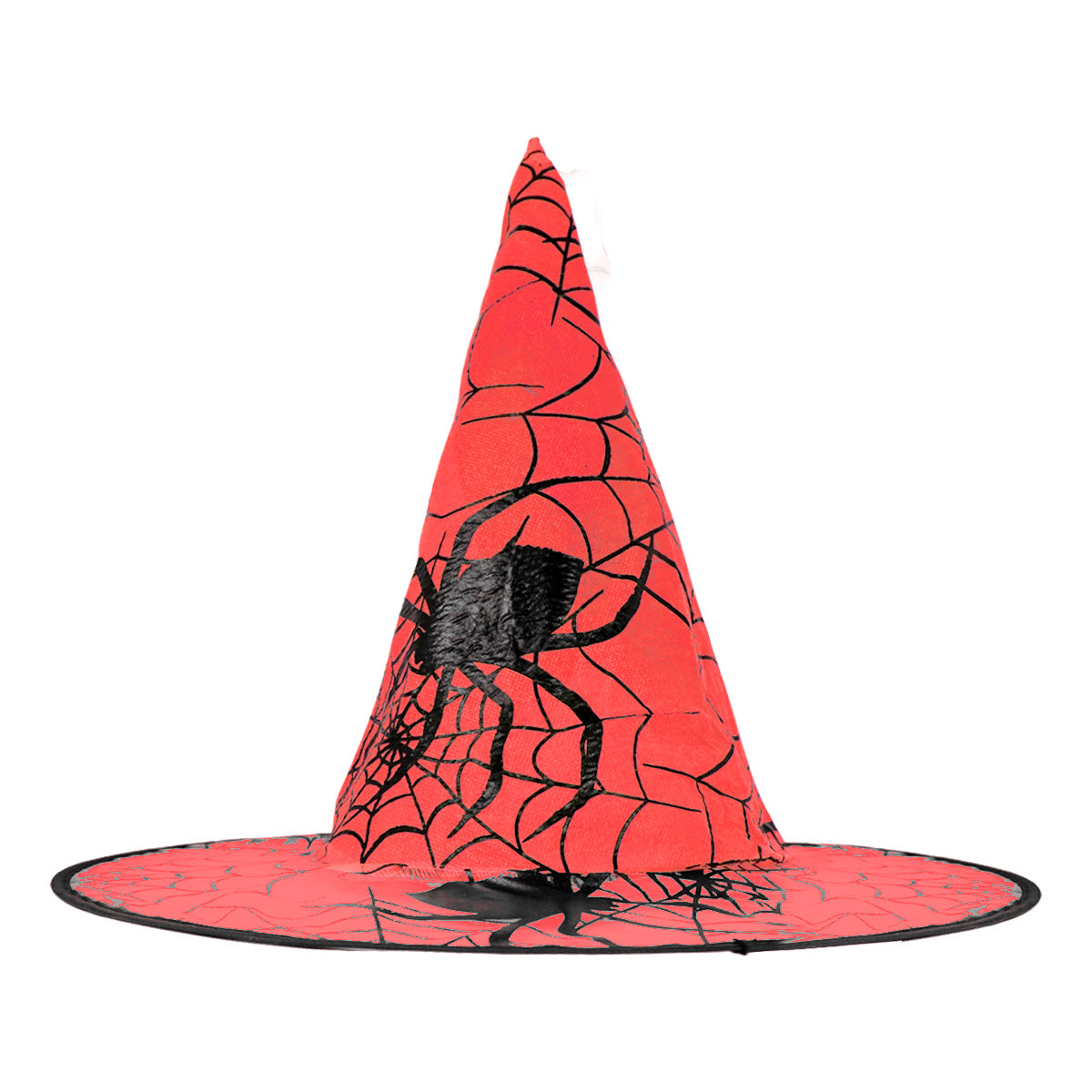 Sombrero de Bruja, Disfraz, Diseño Telaraña, Color Rojo