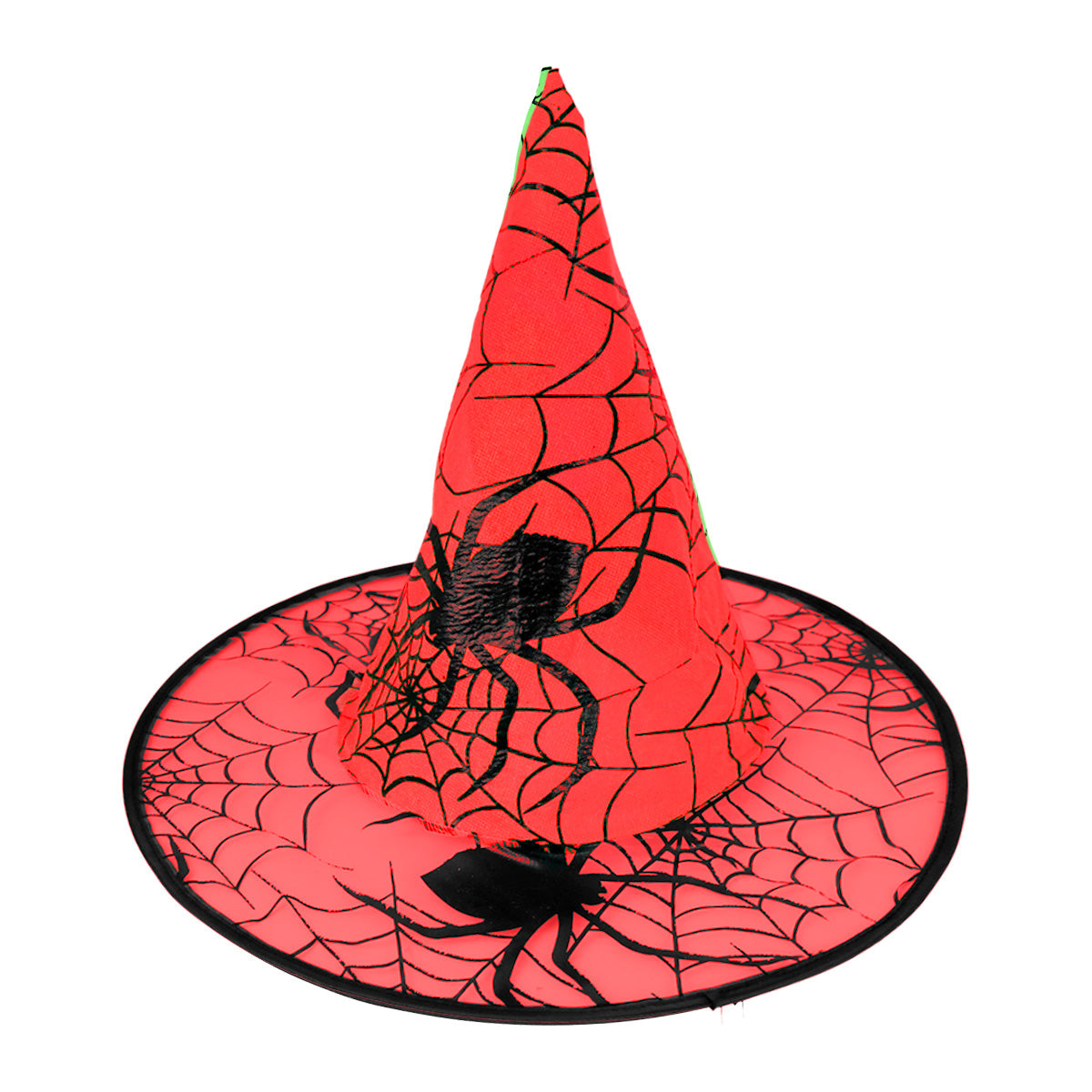 Sombrero de Bruja, Disfraz, Diseño Telaraña, Color Rojo