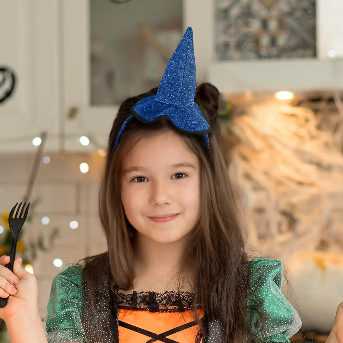 Diadema, Sombrero de Bruja, Color Azul