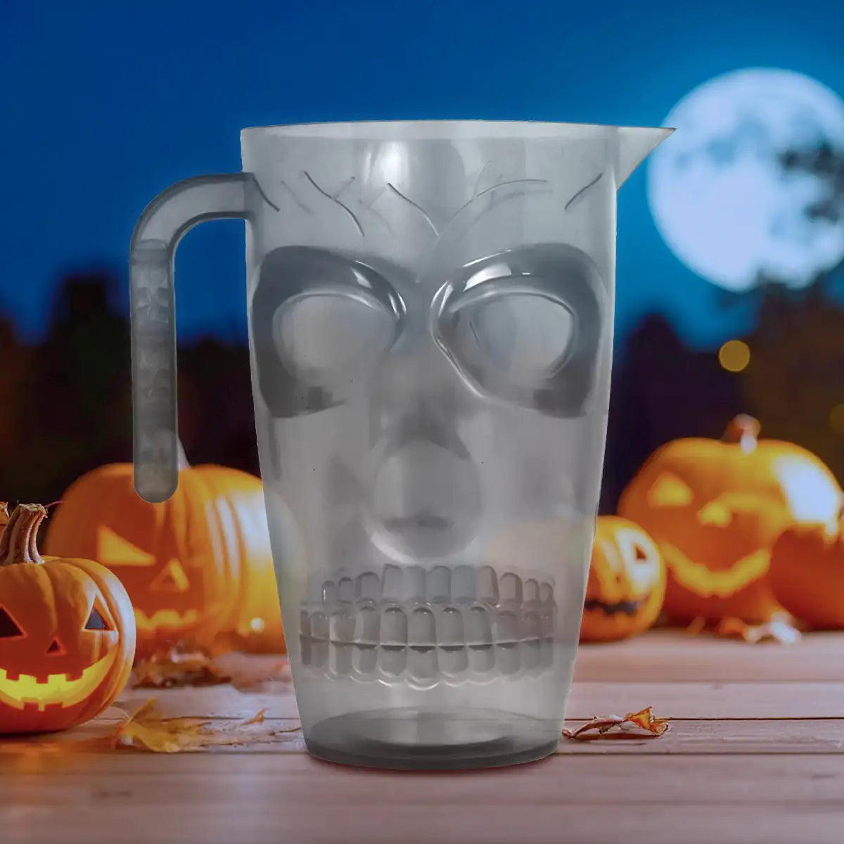 Jarra de Plástico con Forma de Calavera, Halloween, Color Gris