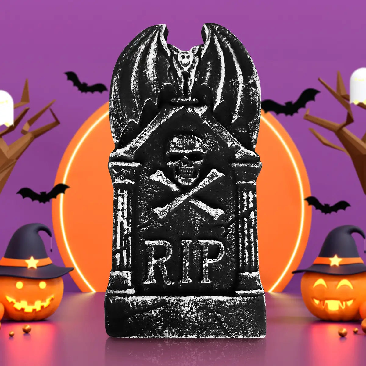 Murciélago, Lápida, Decoración de Espuma, Halloween