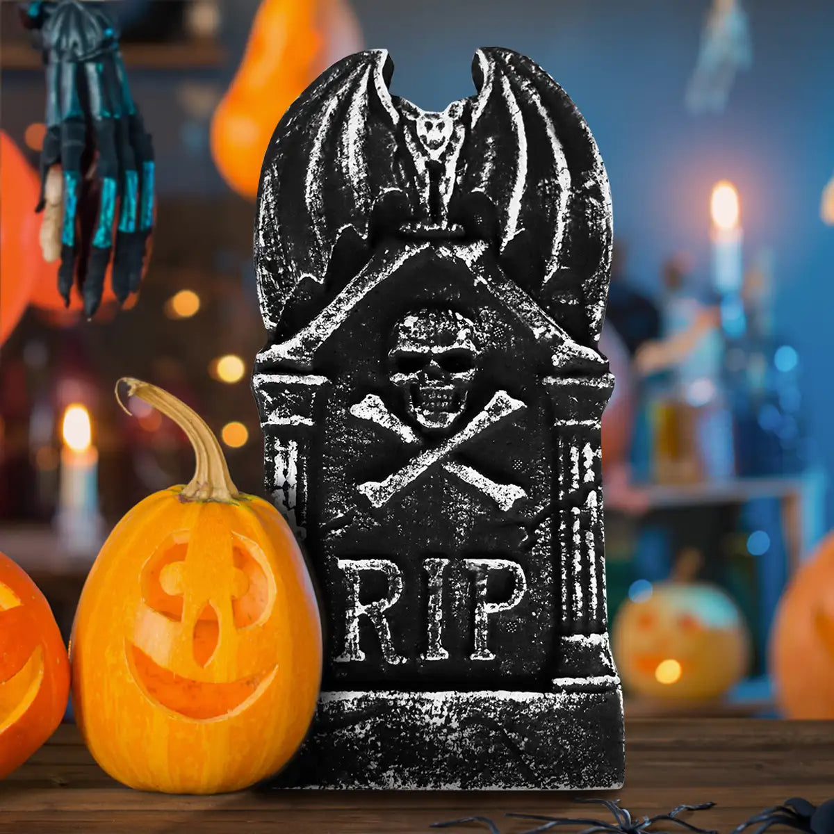 Murciélago, Lápida, Decoración de Espuma, Halloween