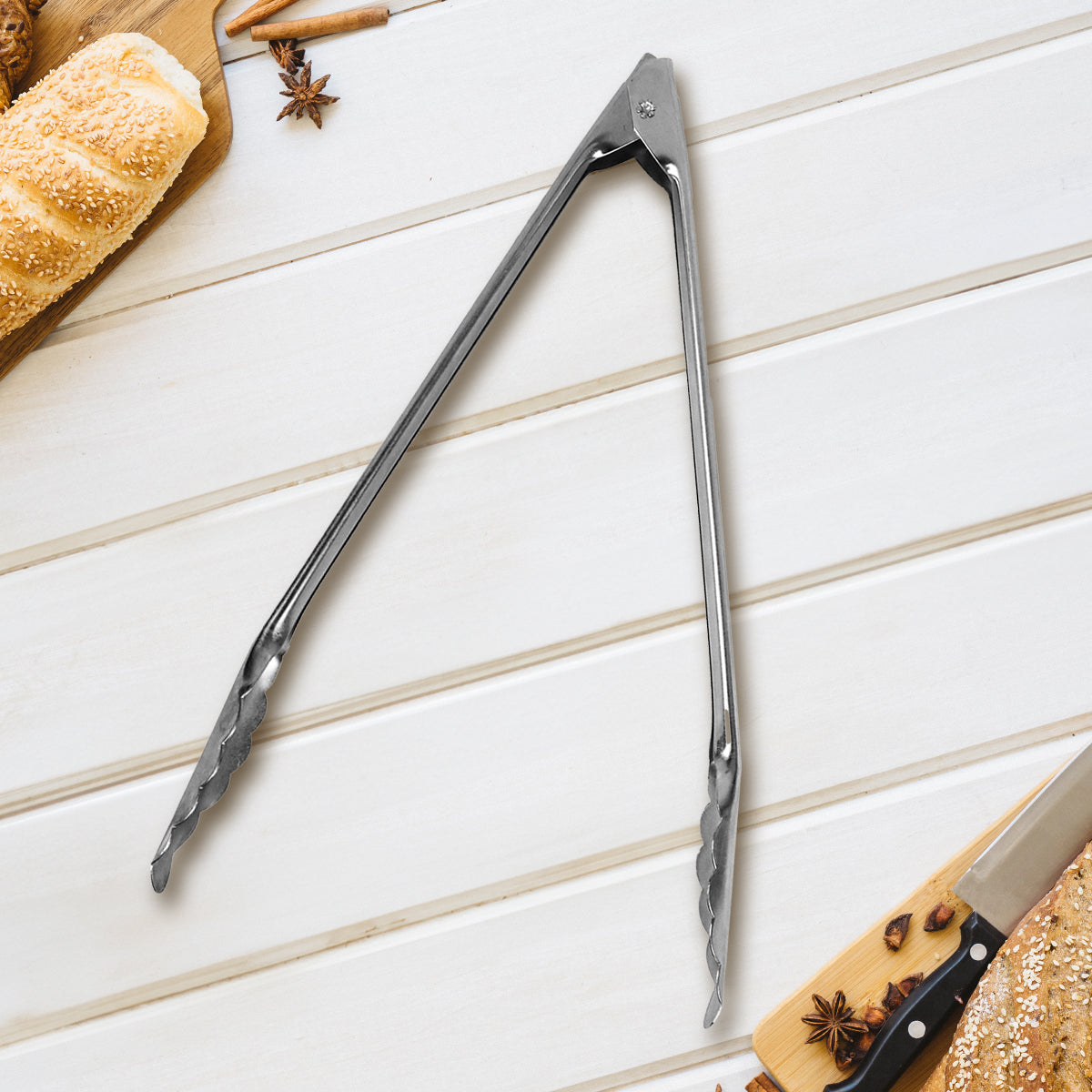 Pinza Parrillera Metálica, 30 cm