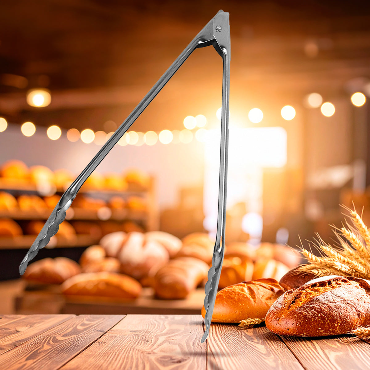 Pinza Parrillera Metálica, 30 cm