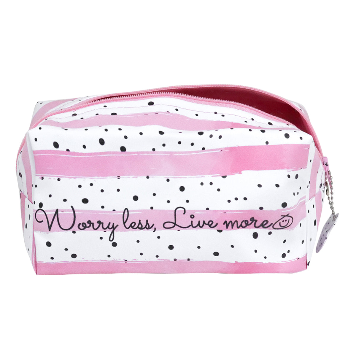 Cosmetiquera "Worry less, live more"