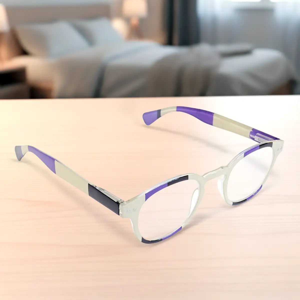 Lentes de Lectura con Estuche, Color Beige y Negro, +2.00