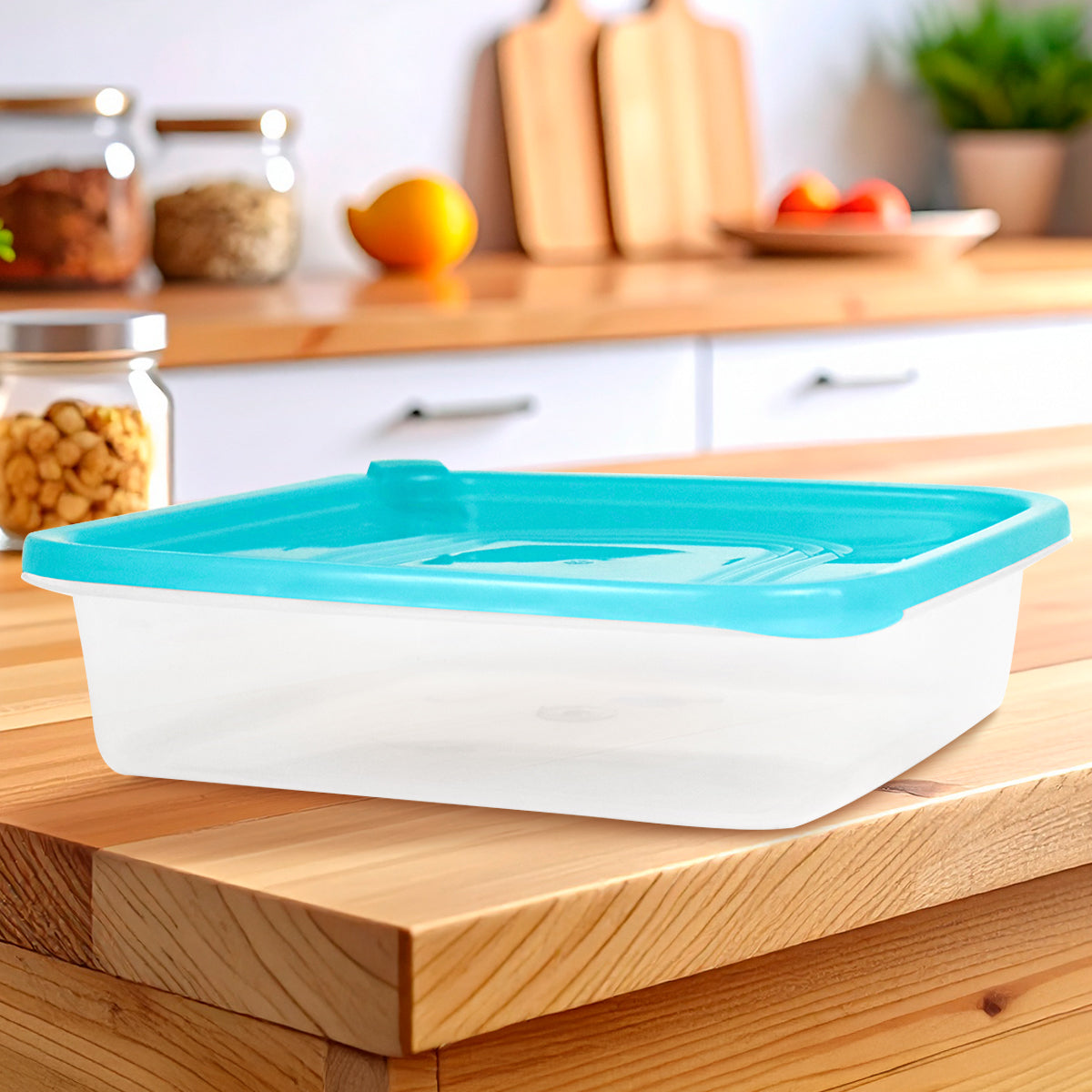 Contenedor Microfresh Cuadrado, Color Aqua 2L