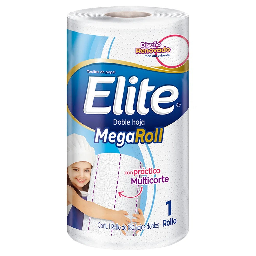 Elite MegaRoll Toallas De Cocina 1 Rollo 160 Hojas Dobles