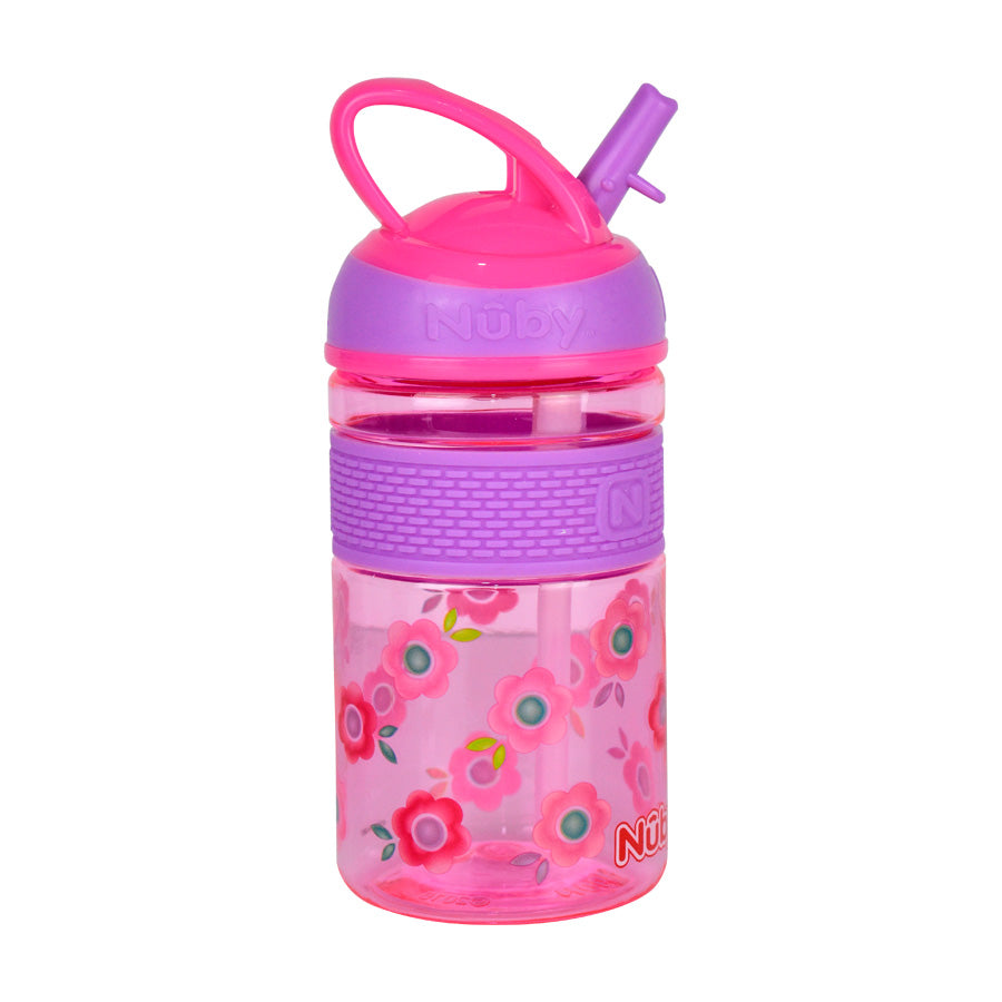 Taza con boquilla rígida hecha de Tritan™ - Nuby 360ml Flores