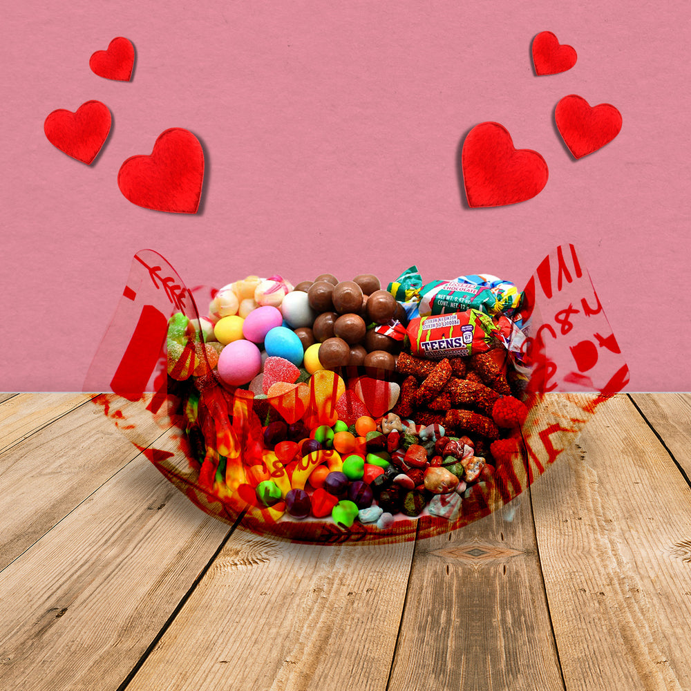Bowl de plastico transparente LOVE 22x11cm