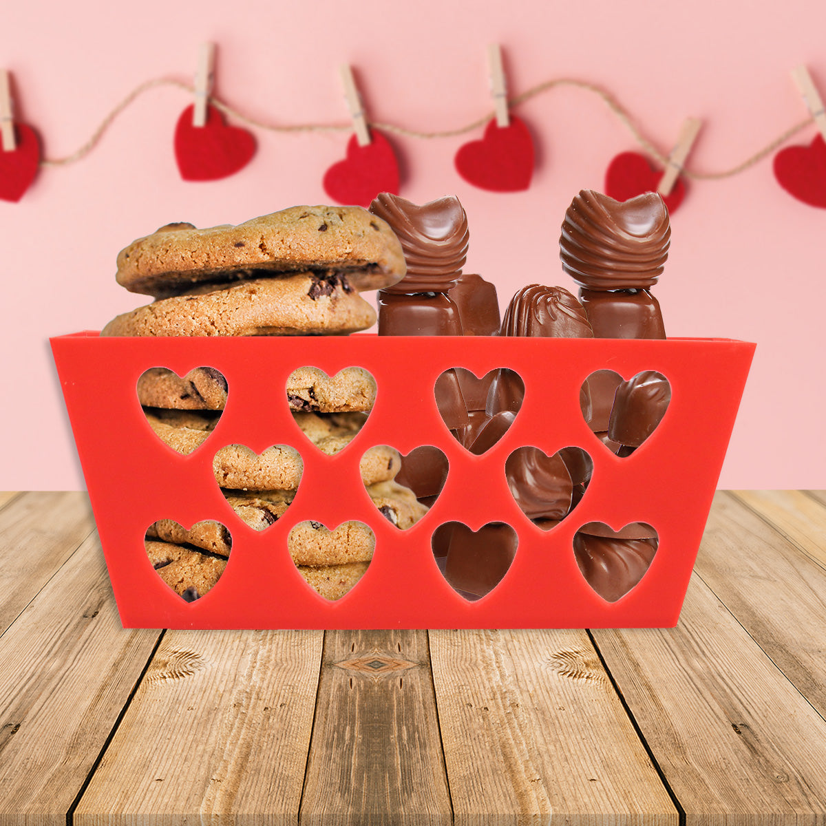 Set de dos canastas para San Valentín 13x10x6cm