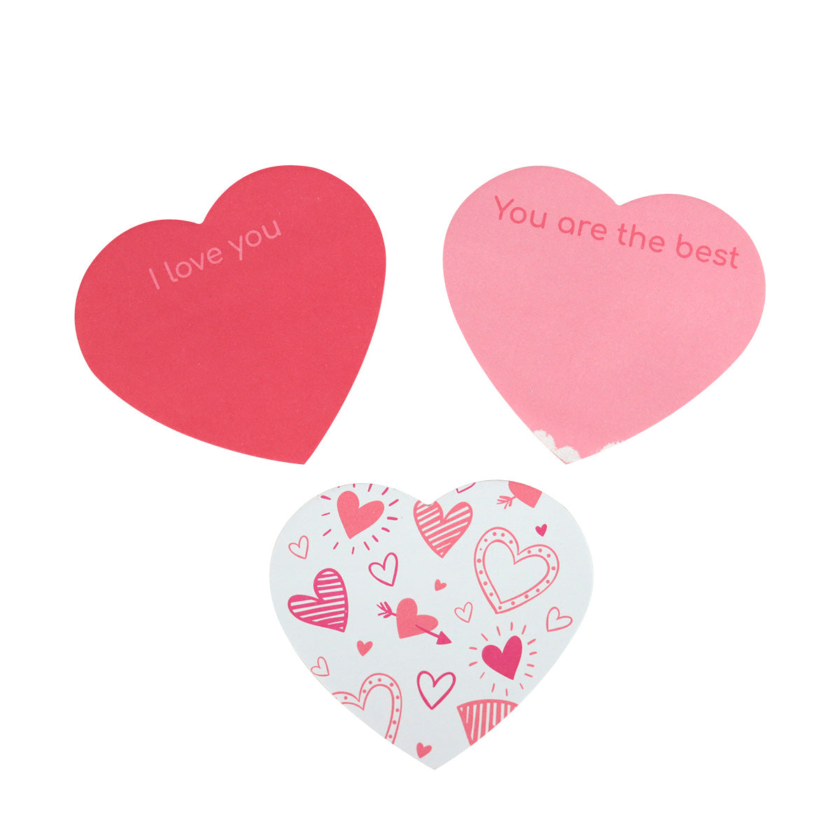Set de notas adhesivas en forma de corazón 8cm 3 piezas
