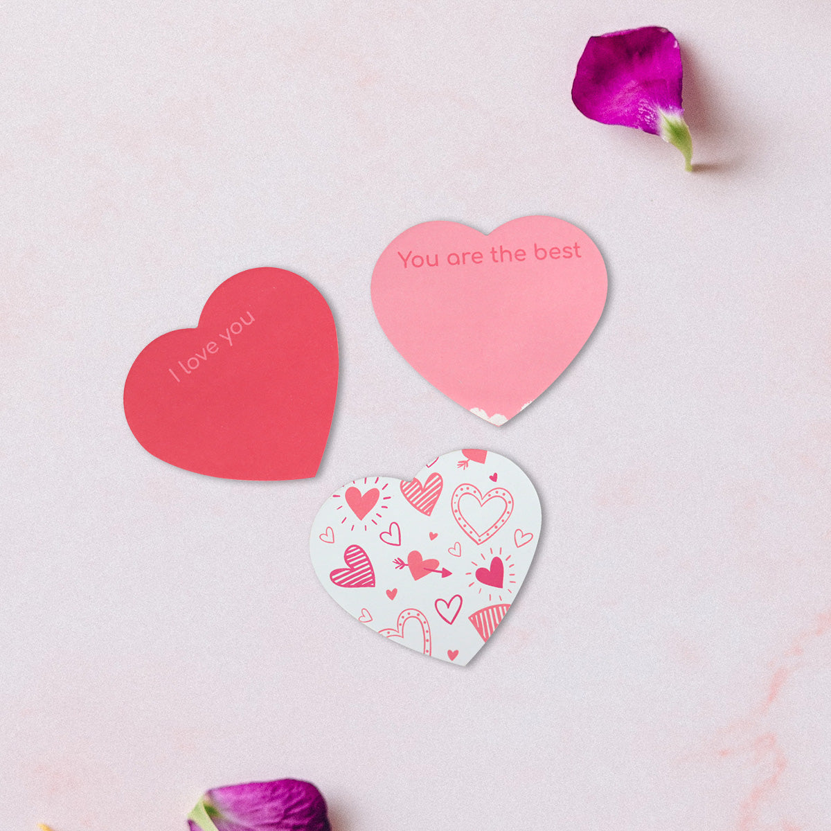 Set de notas adhesivas en forma de corazón 8cm 3 piezas