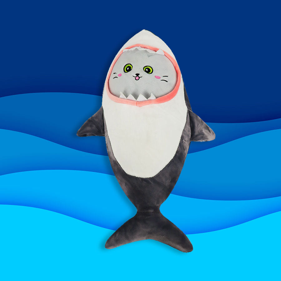 Peluche Gato con disfraz de Tiburón