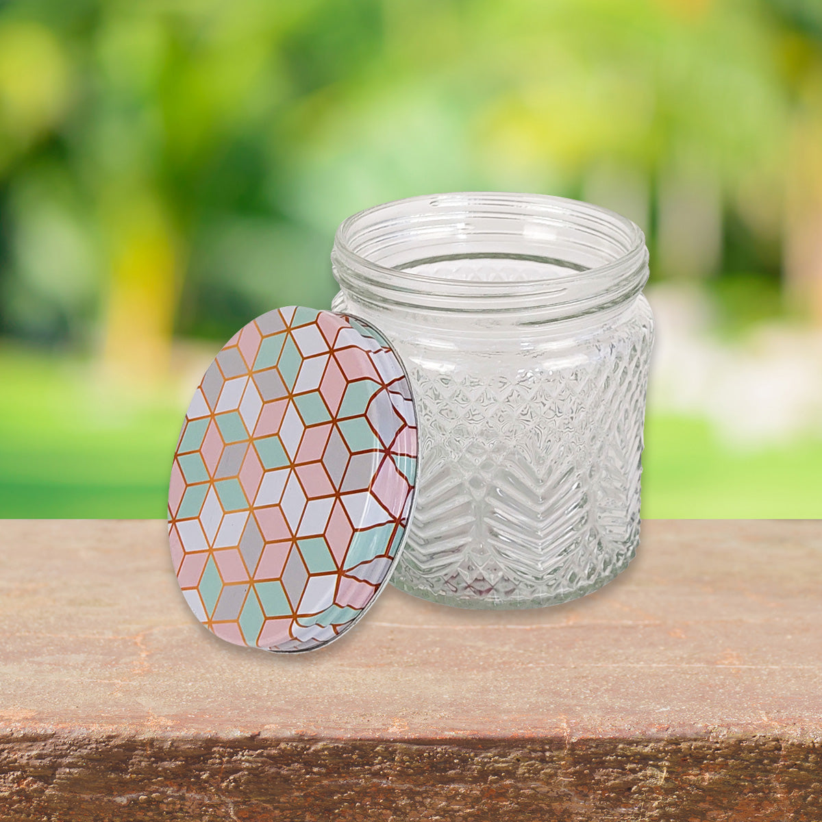 Frasco de Cristal con Tapa Decorada, 600 ml