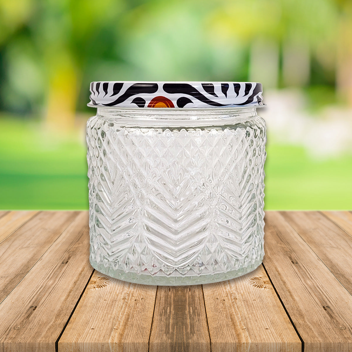 Frasco de Cristal con Tapa Decorada, 600 ml