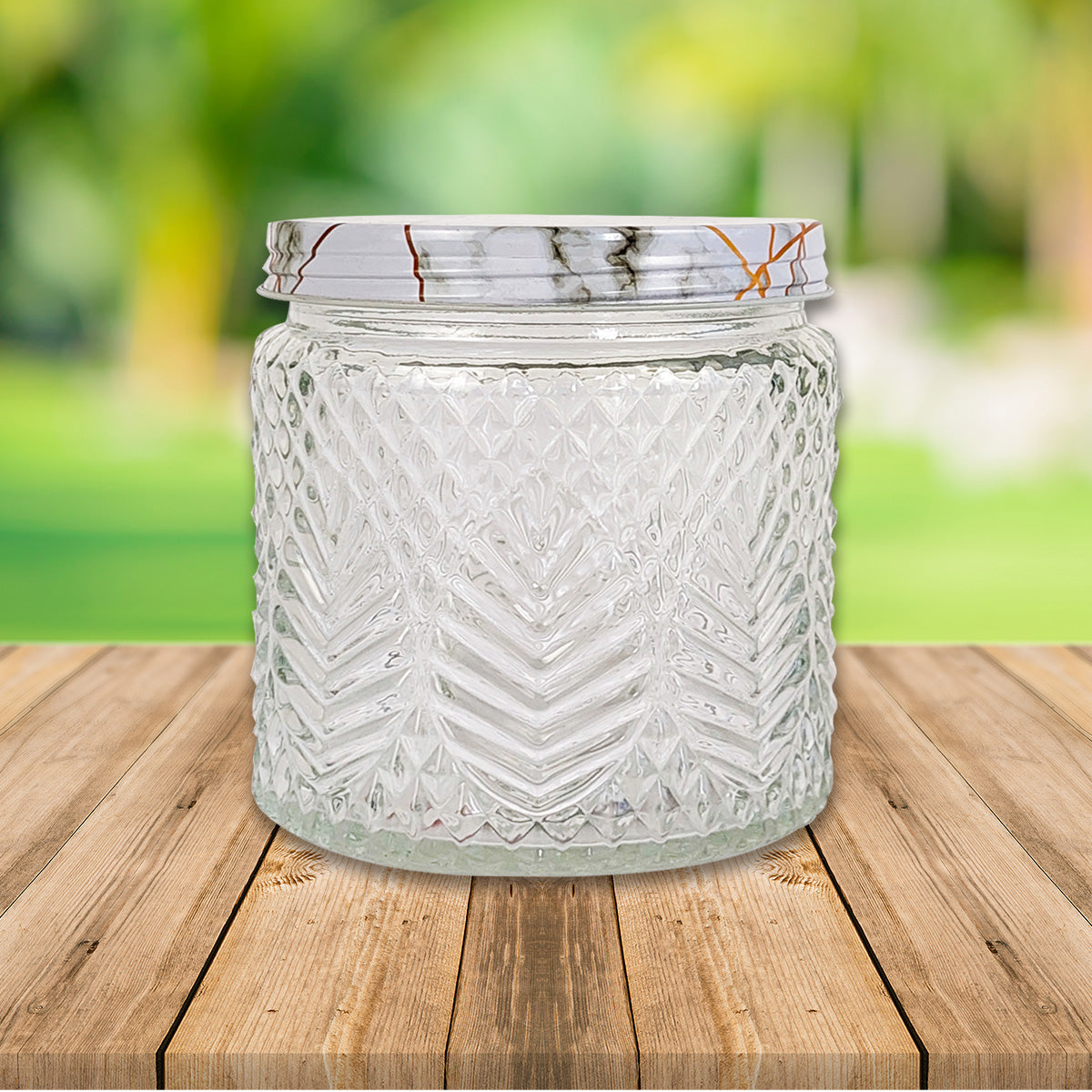 Frasco de Cristal con Tapa Decorada, 600 ml