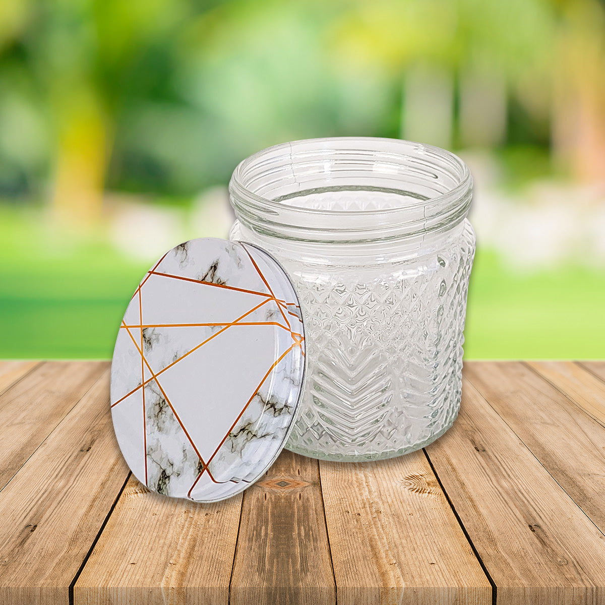 Frasco de Cristal con Tapa Decorada, 600 ml