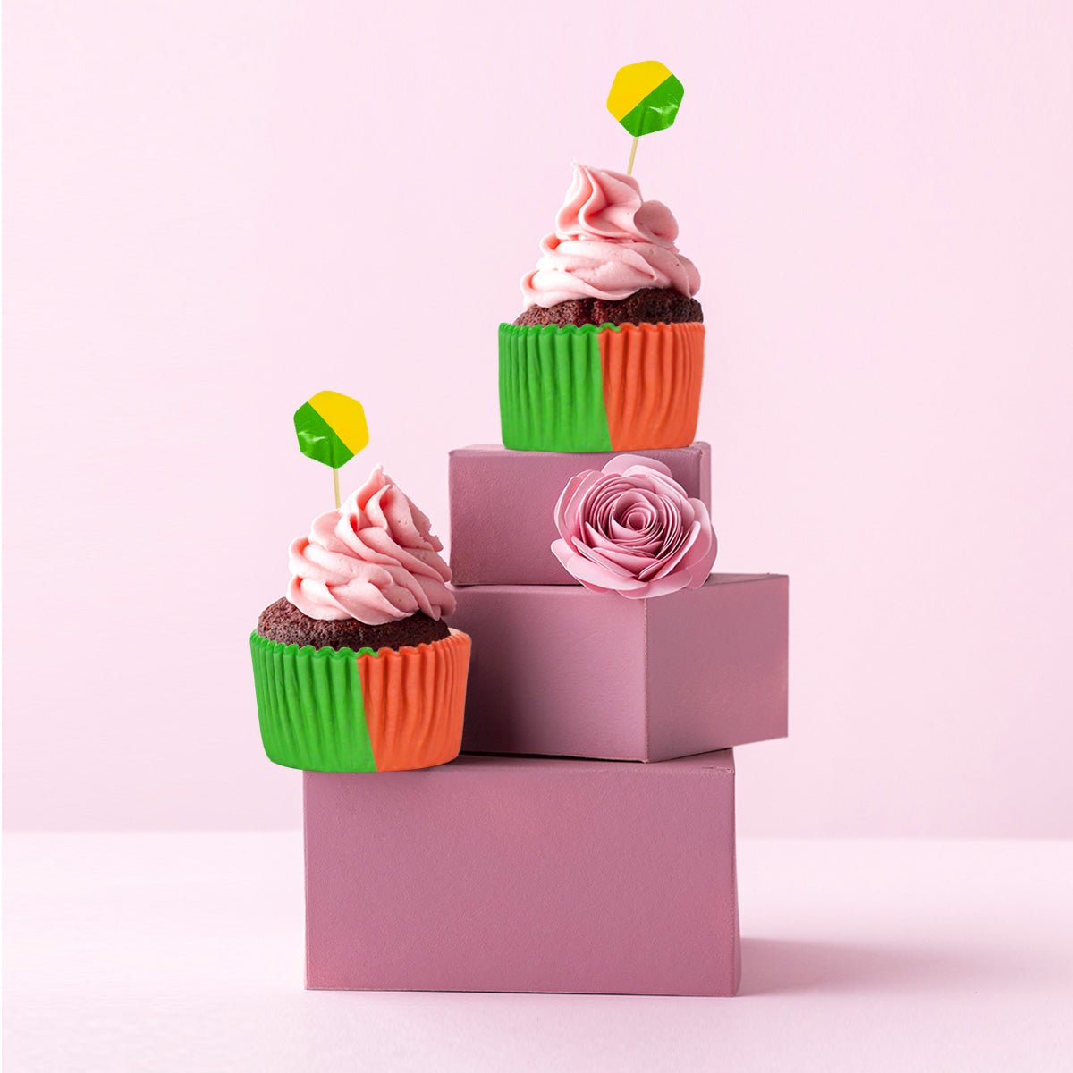 Set de 20 Capacillos Arcoiris para Cupcakes