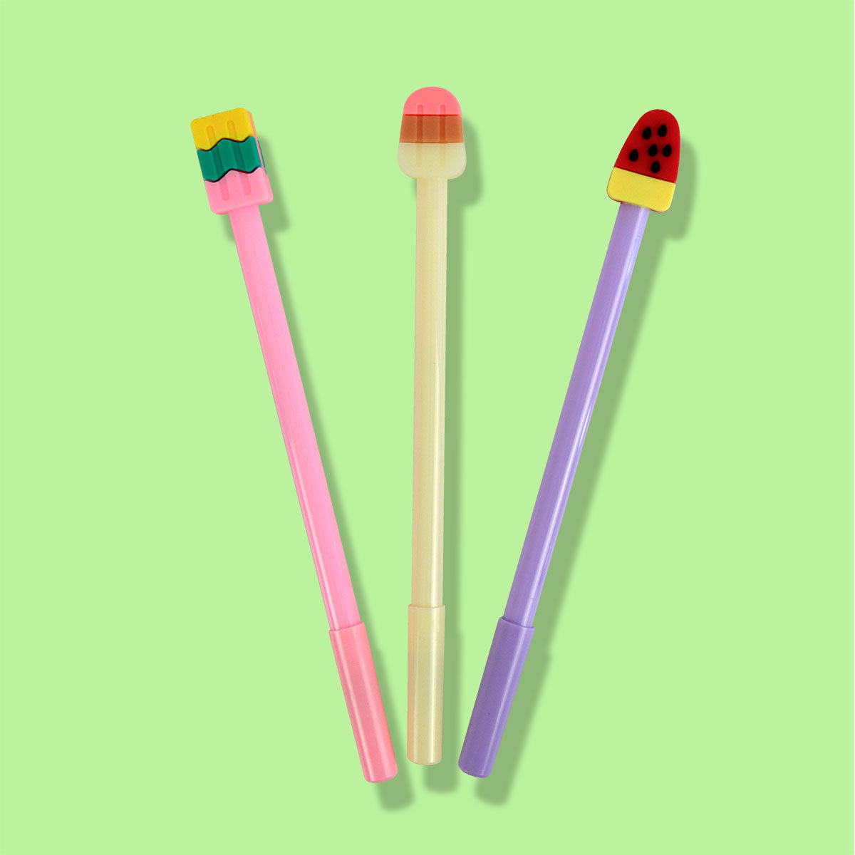 Bolígrafos en forma de helado, Tinta Negra, 3 Piezas