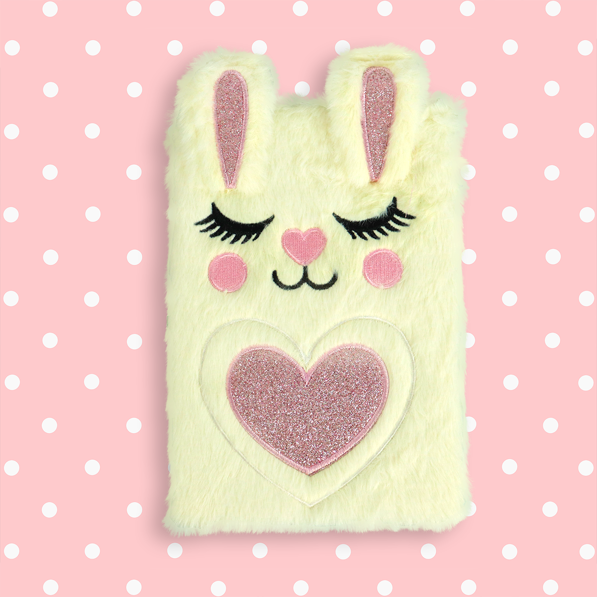 Cuaderno Afelpado de Conejo Amarillo, 80 Hojas