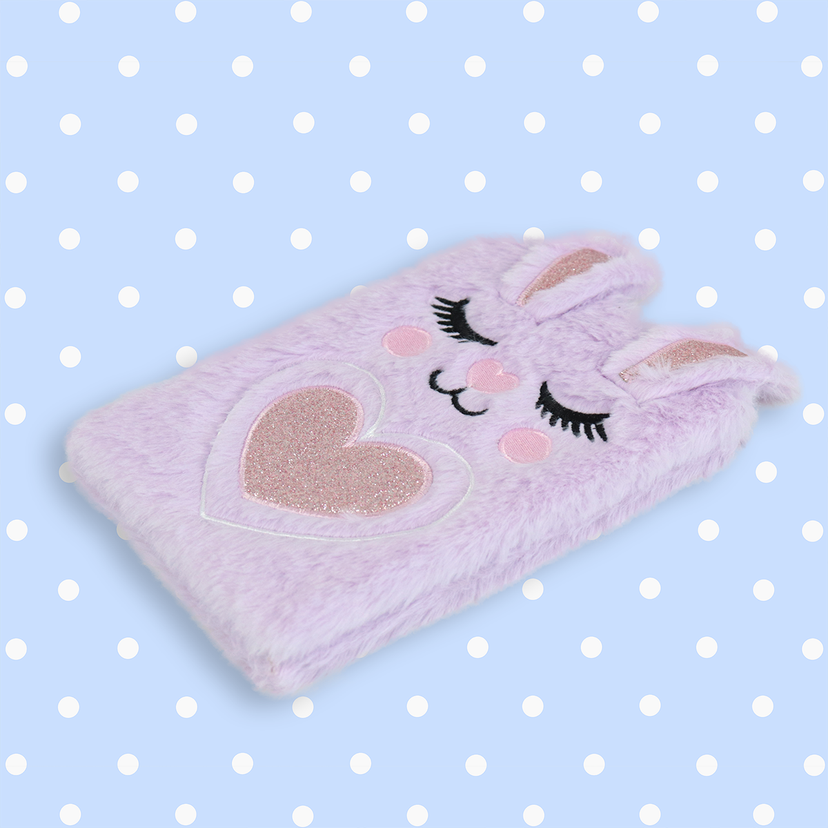 Cuaderno Afelpado de Conejo Lila, 80 Hojas