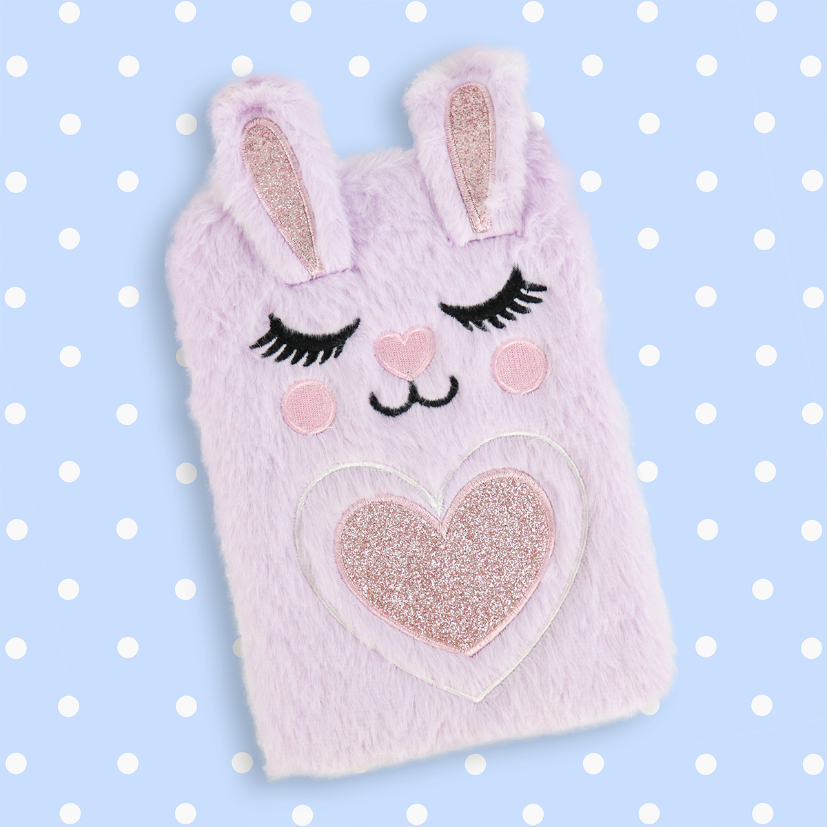 Cuaderno Afelpado de Conejo Lila, 80 Hojas