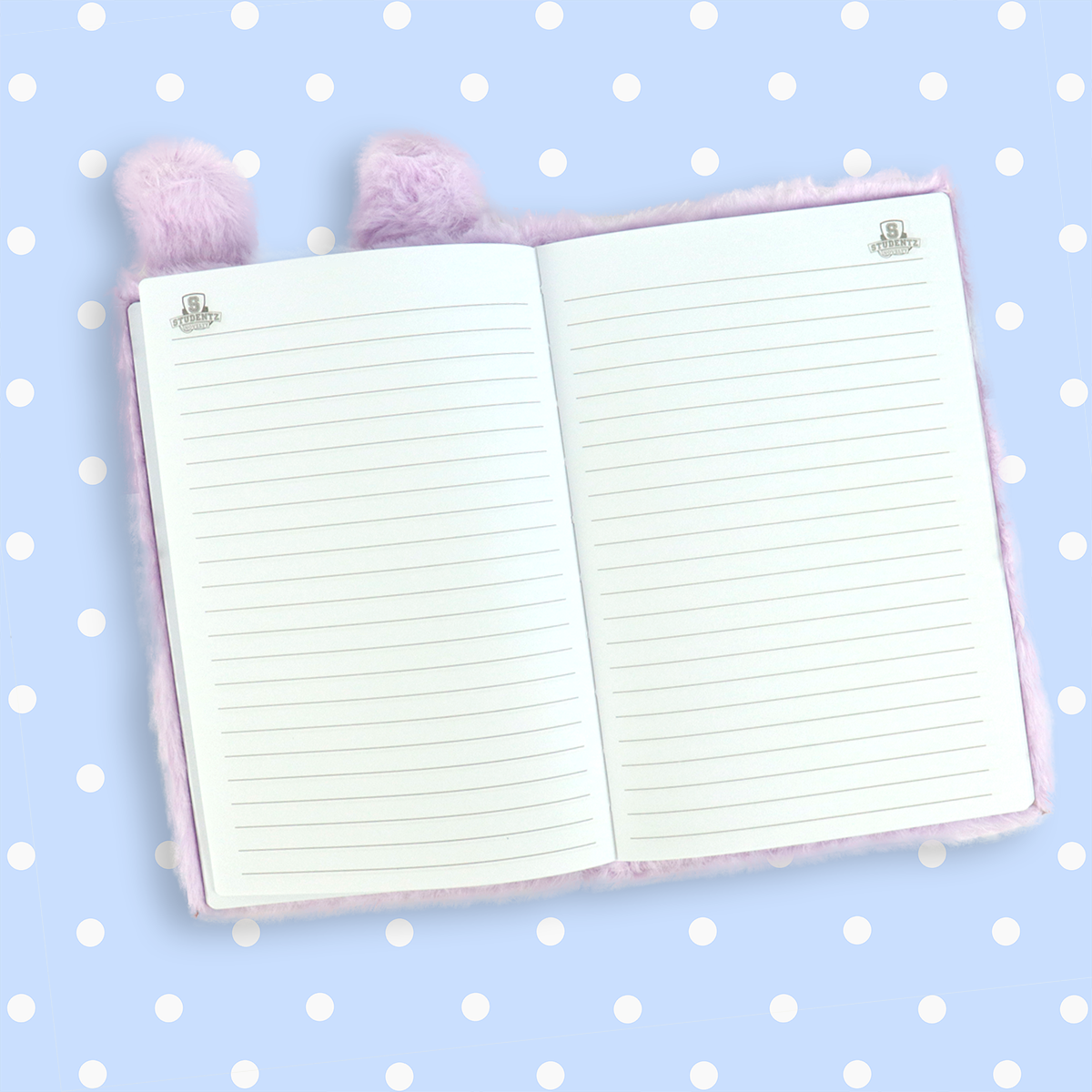 Cuaderno Afelpado de Conejo Lila, 80 Hojas