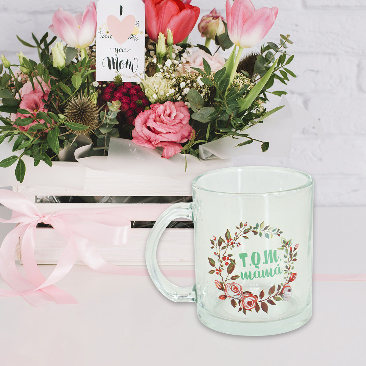 Taza de Vidrio, Para Café, Dulces o Regalos, Día de las Madres