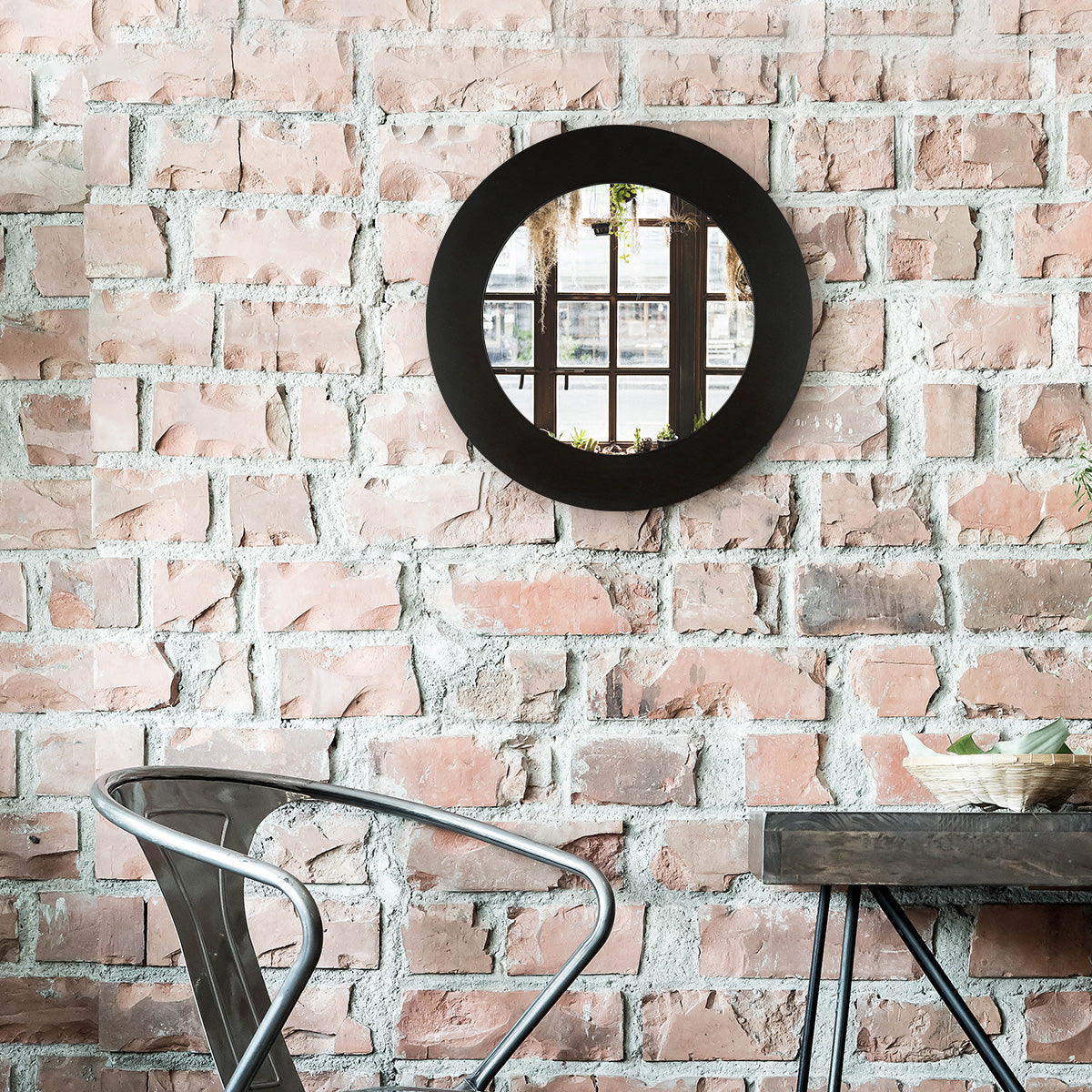 Espejo Redondo Color Chocolate 30cm