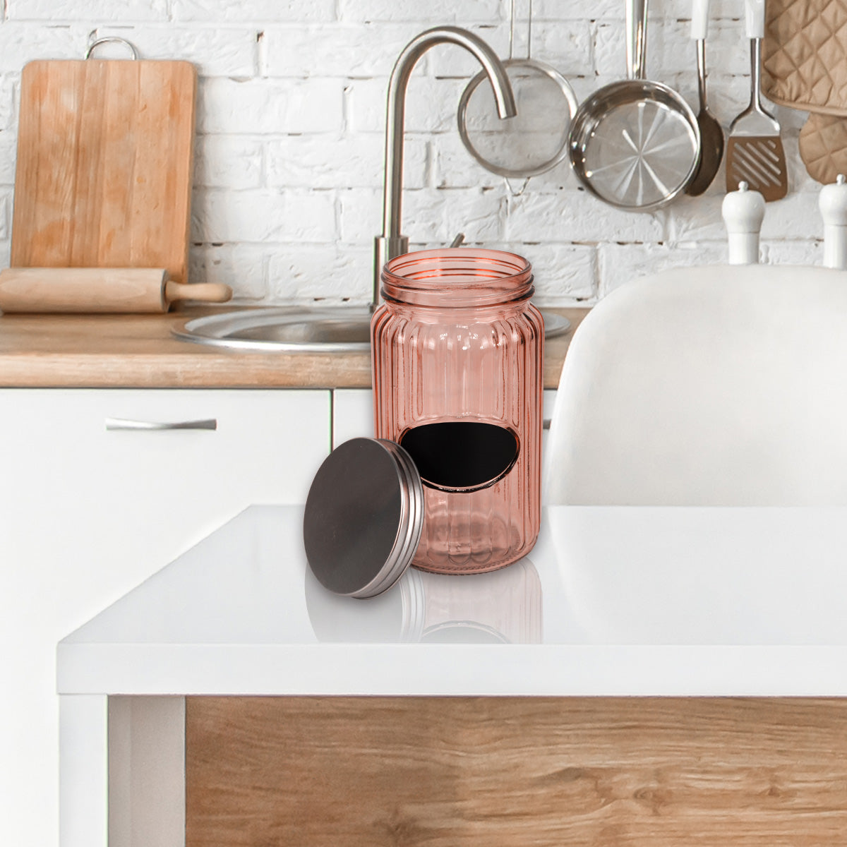 Frasco de Cristal Color Rosa