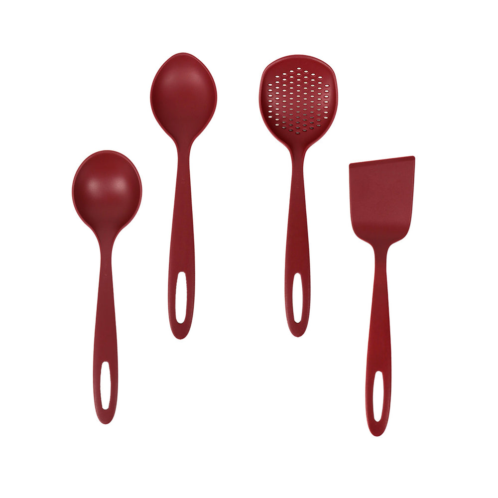 Tramontina Juego de 4 Utensilios Nylon color Rojo