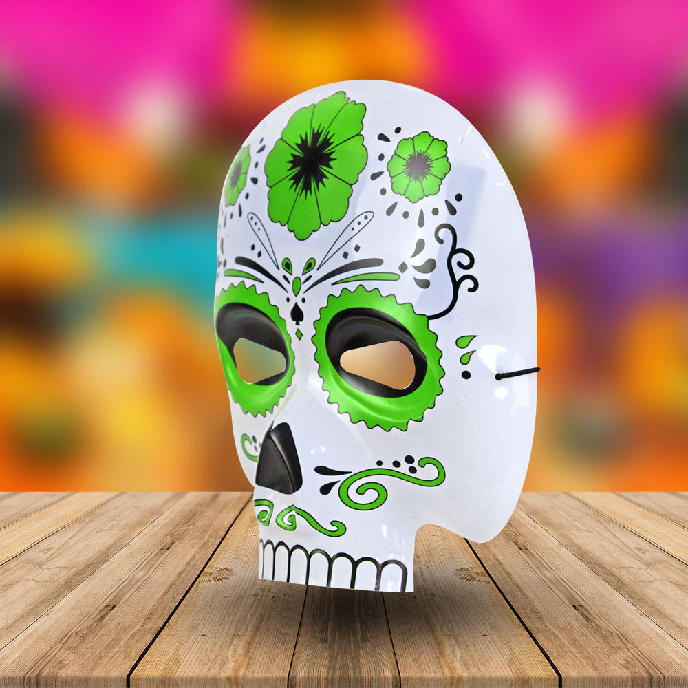 Máscara con Diseño de Calavera, Color Verde
