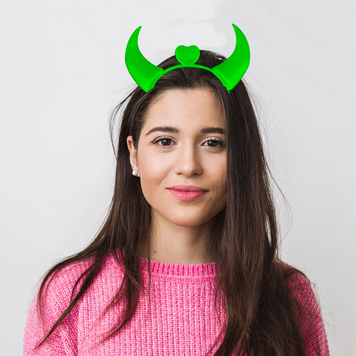 Diadema de Diablo para Halloween color Verde