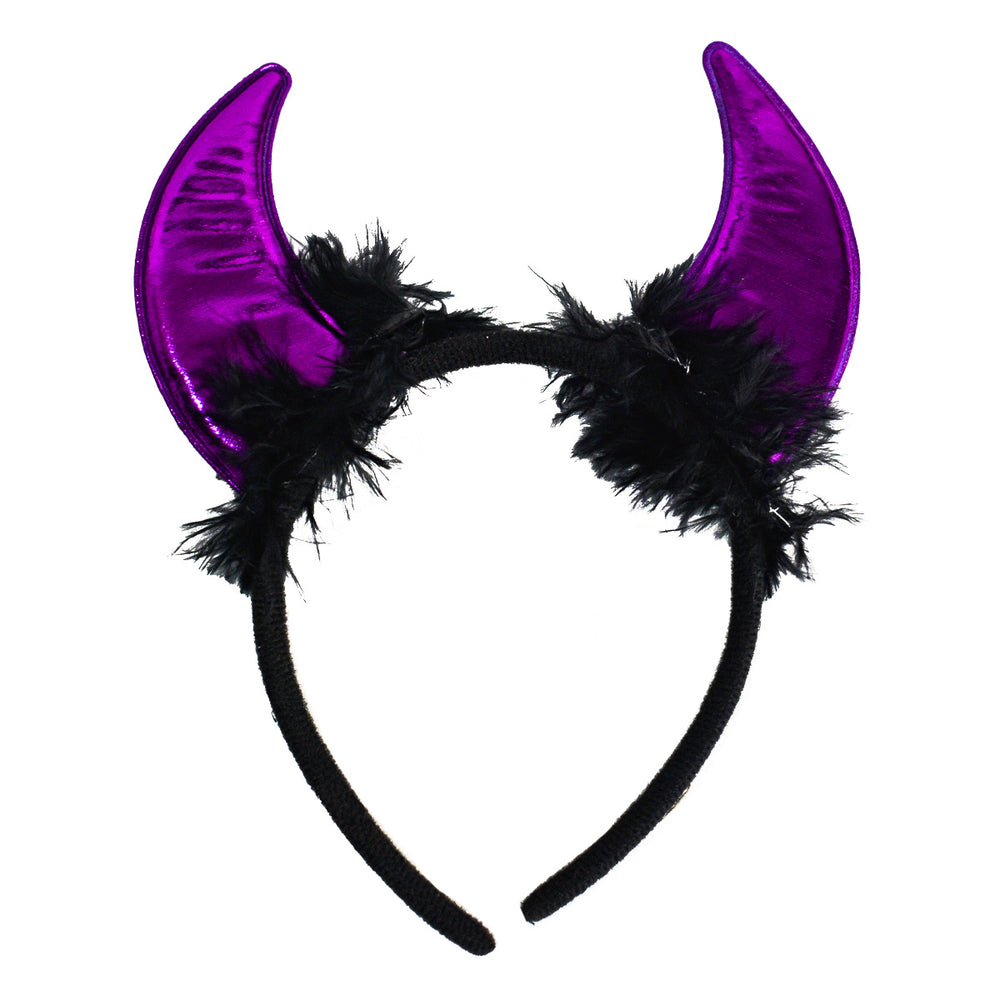 Diadema de Diablo para Halloween color Morado