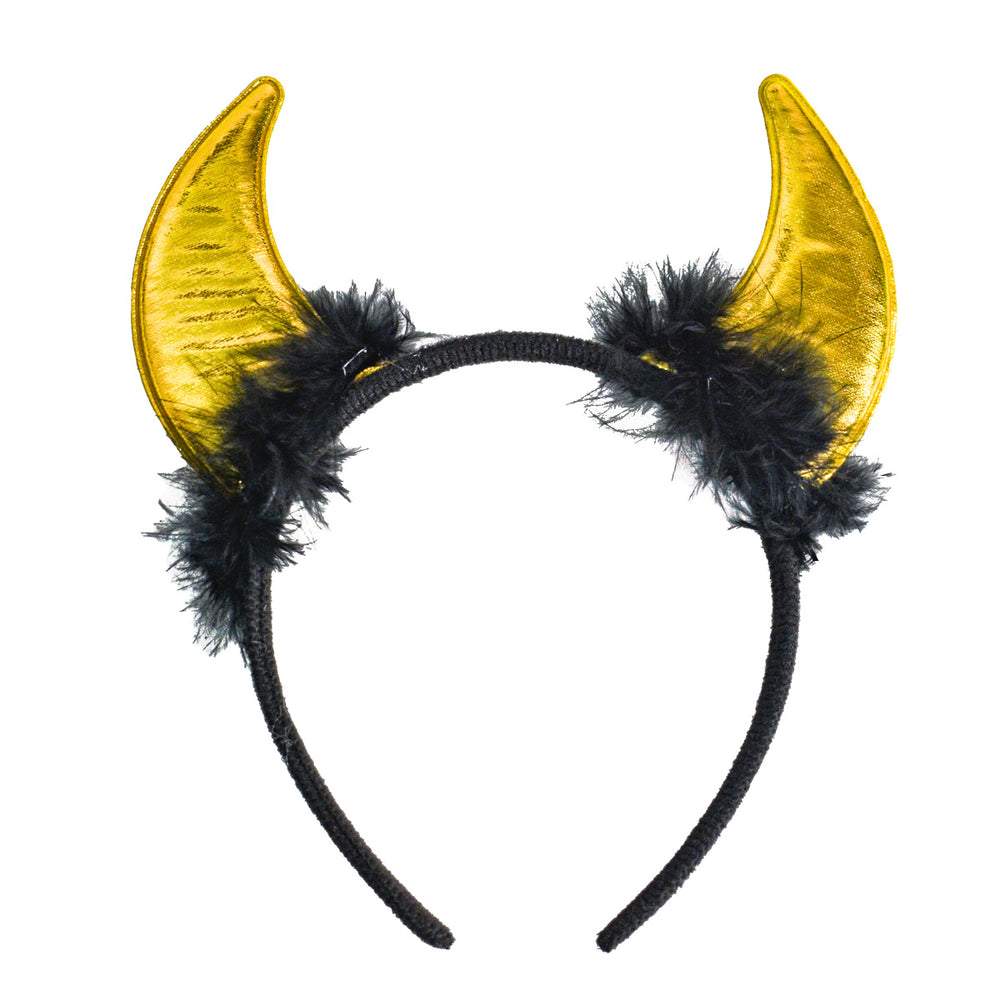Diadema de Diablo para Halloween color Dorado