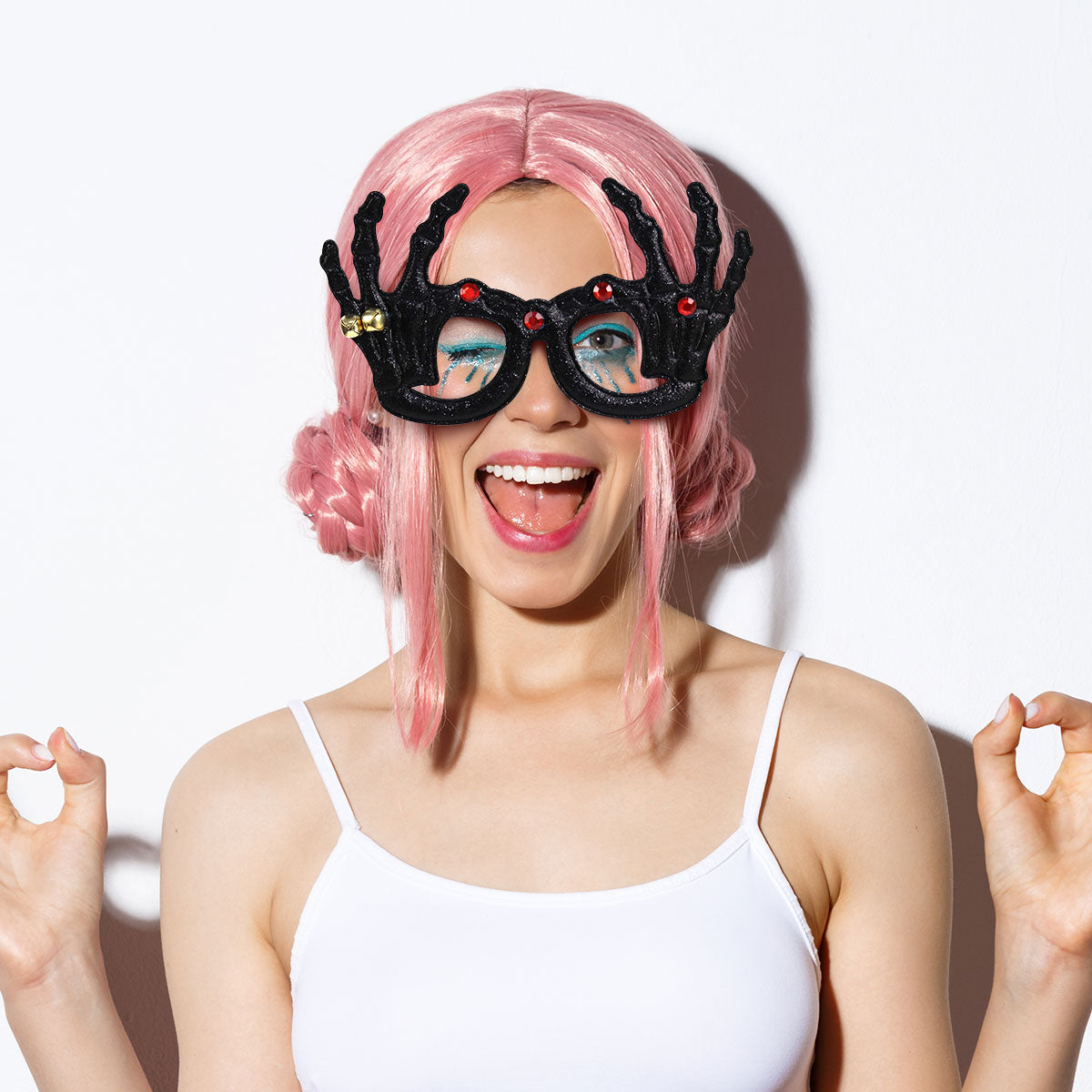 Lentes con Manos de Esqueleto