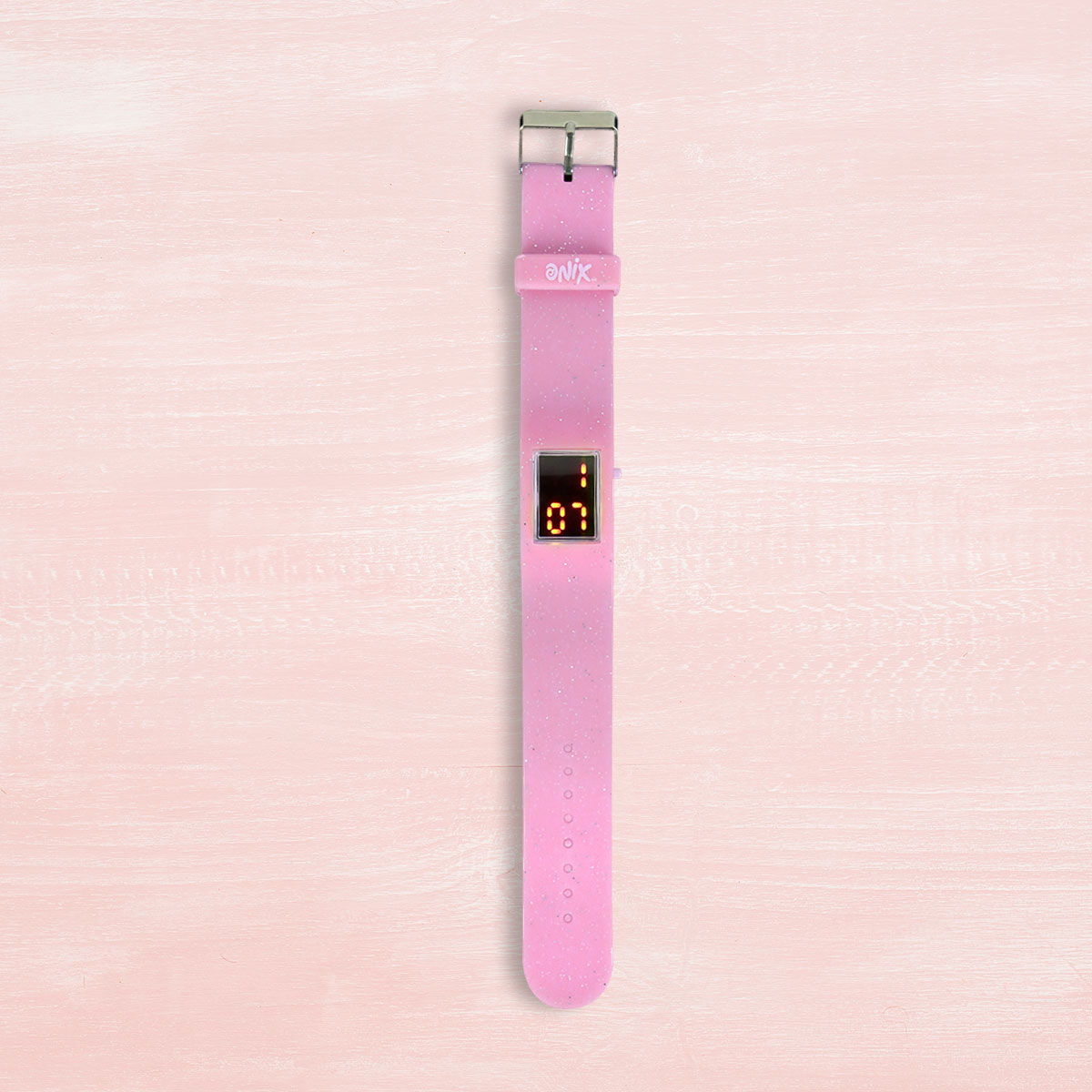 Reloj con Glitter para Niñas, Color Rosa, ONIX