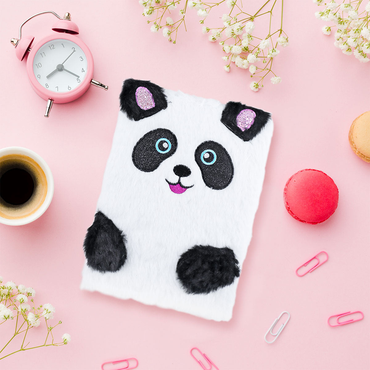 Libreta de Panda con Textura de Peluche, 80 páginas